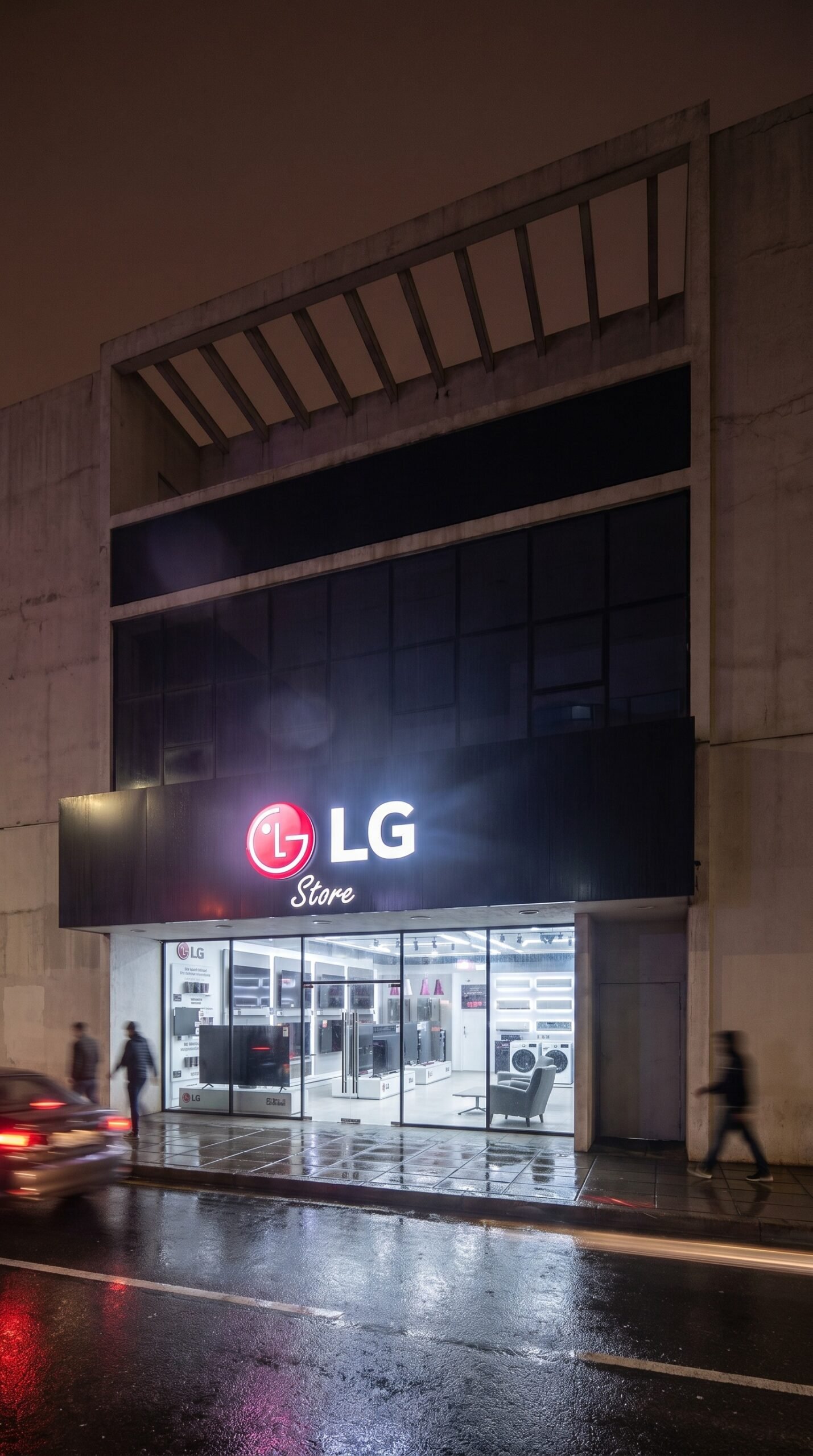 LG Store Boedo, render de la fachada exterior