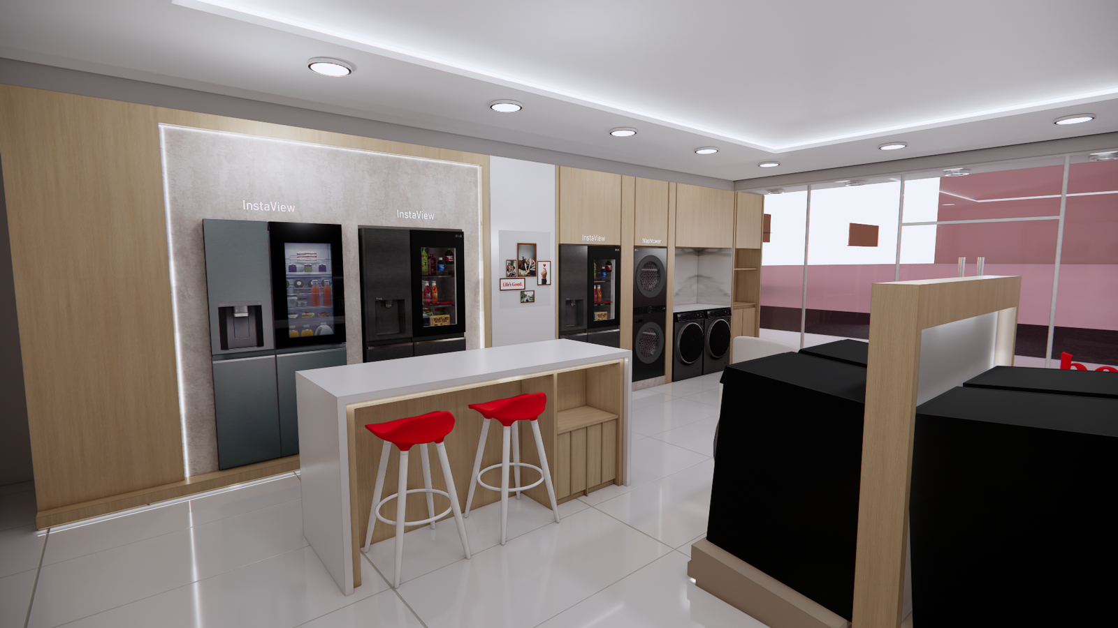 LG Store Boedo, render del recorrido interior