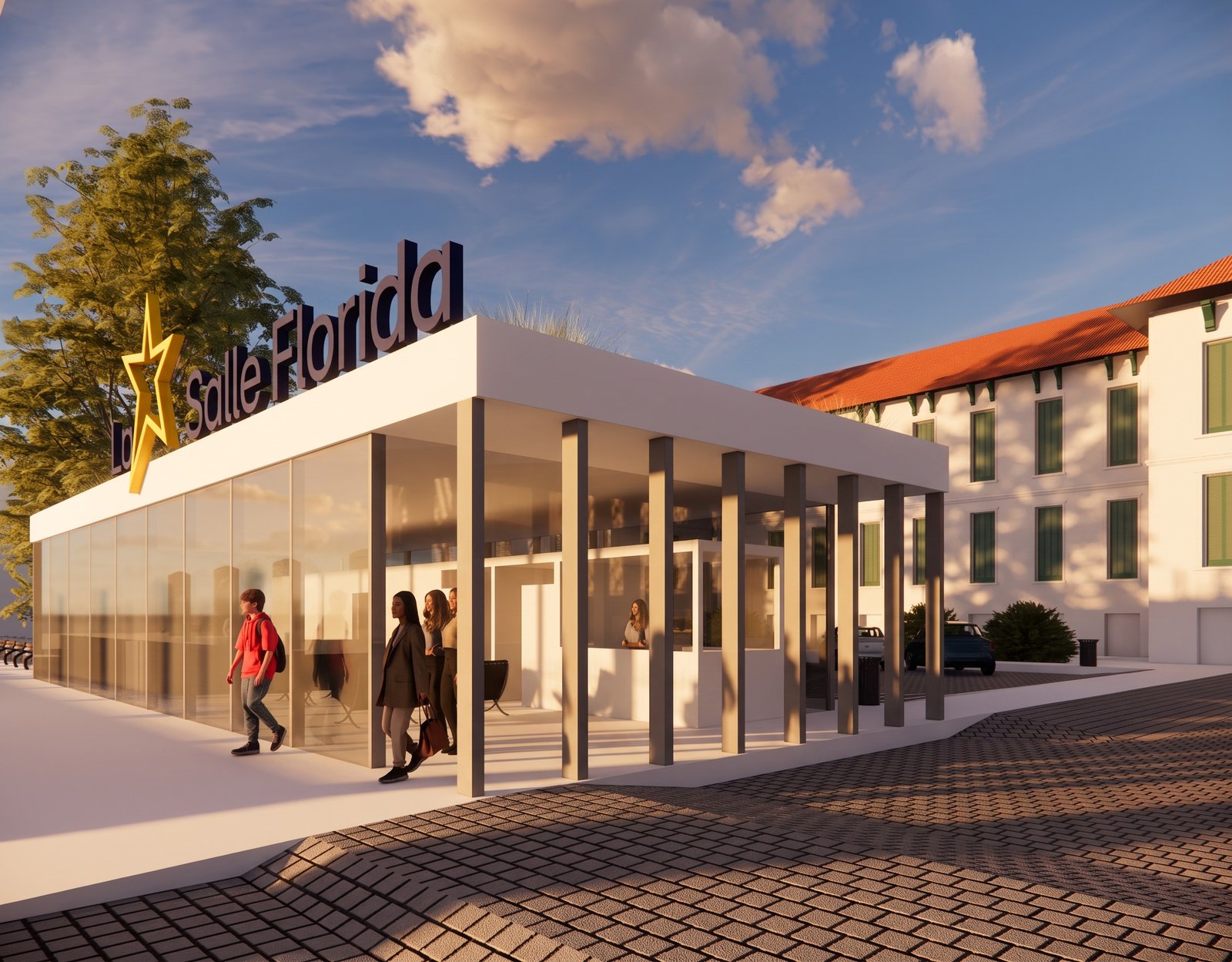 La Salle Florida, render del acceso institucional