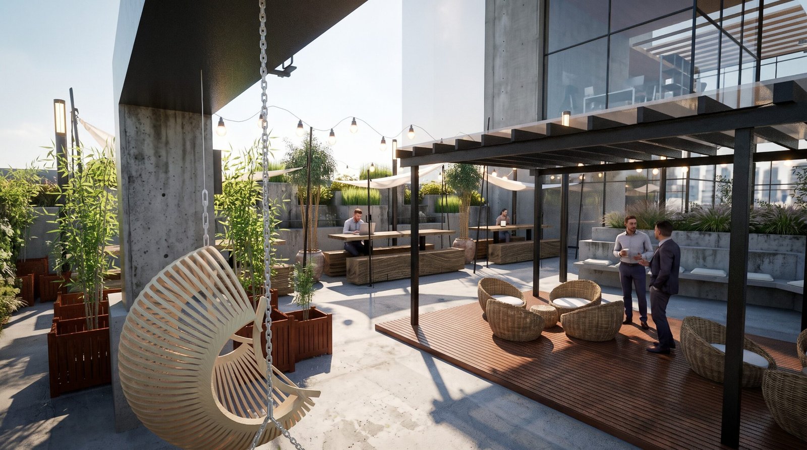 Espacio Idear, render del área de encuentro