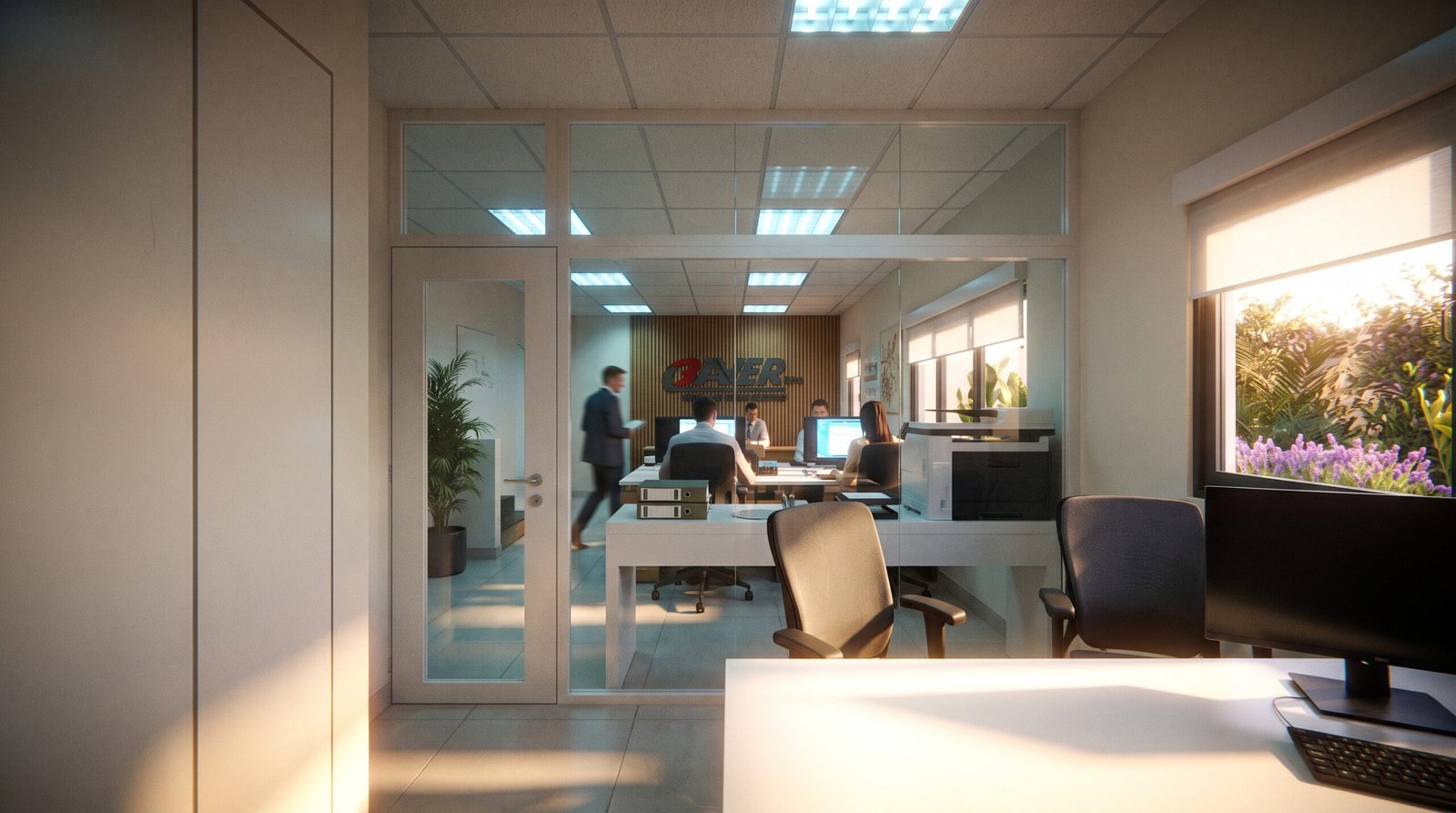 Oficinas Biaver, render del sector de oficinas